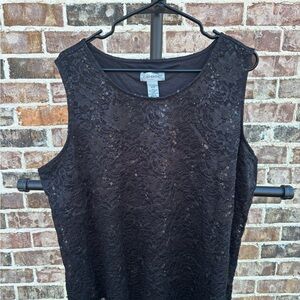 Black Lace Sequins Sleeveless Top Catherine’s 24W